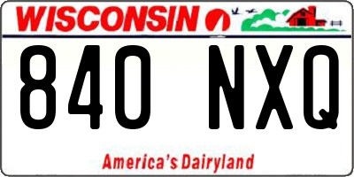 WI license plate 840NXQ