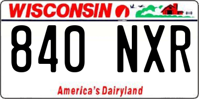 WI license plate 840NXR