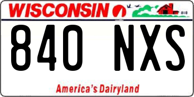 WI license plate 840NXS