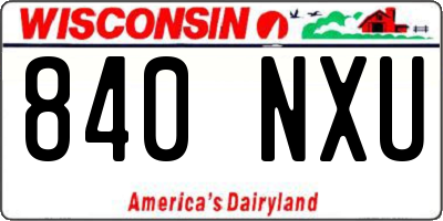 WI license plate 840NXU