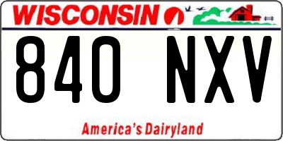 WI license plate 840NXV