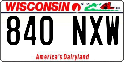 WI license plate 840NXW