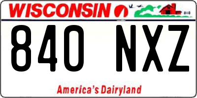 WI license plate 840NXZ