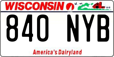 WI license plate 840NYB