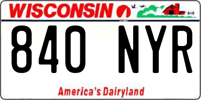 WI license plate 840NYR