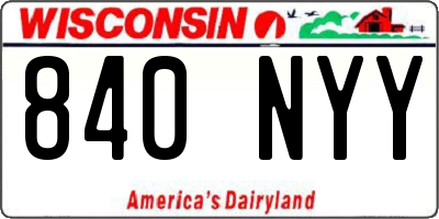 WI license plate 840NYY