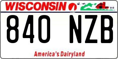 WI license plate 840NZB