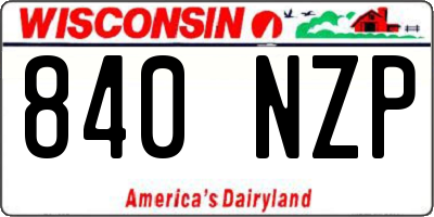 WI license plate 840NZP