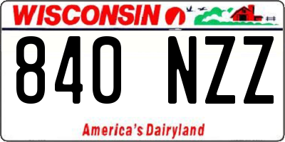 WI license plate 840NZZ