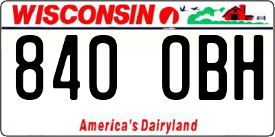 WI license plate 840OBH