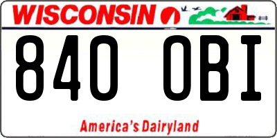 WI license plate 840OBI