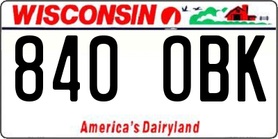 WI license plate 840OBK
