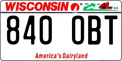WI license plate 840OBT