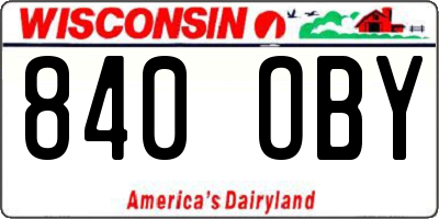 WI license plate 840OBY