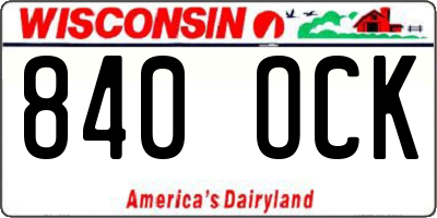 WI license plate 840OCK