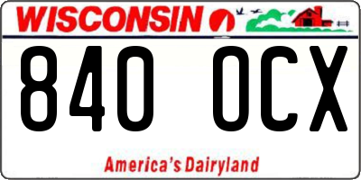 WI license plate 840OCX