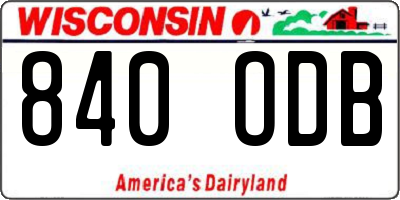 WI license plate 840ODB