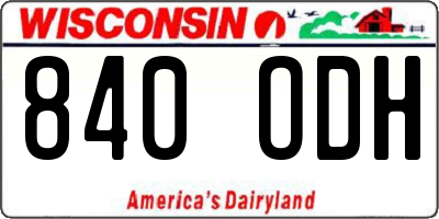 WI license plate 840ODH