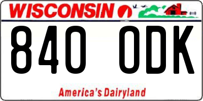WI license plate 840ODK