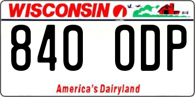 WI license plate 840ODP