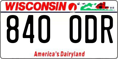 WI license plate 840ODR