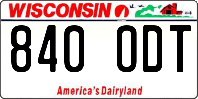 WI license plate 840ODT