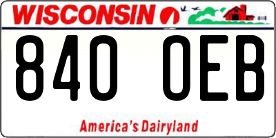 WI license plate 840OEB