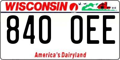WI license plate 840OEE