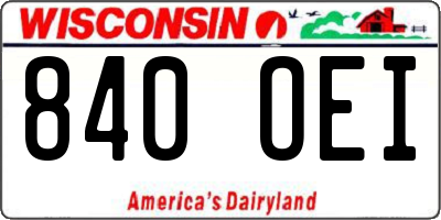 WI license plate 840OEI
