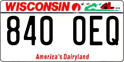 WI license plate 840OEQ
