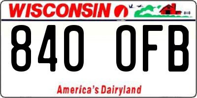 WI license plate 840OFB