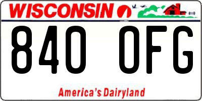 WI license plate 840OFG