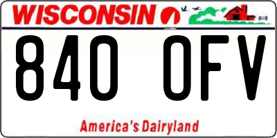 WI license plate 840OFV