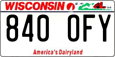 WI license plate 840OFY
