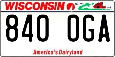 WI license plate 840OGA