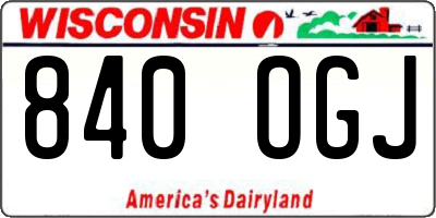 WI license plate 840OGJ