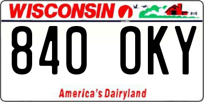WI license plate 840OKY
