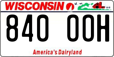 WI license plate 840OOH