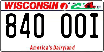 WI license plate 840OOI