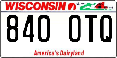 WI license plate 840OTQ