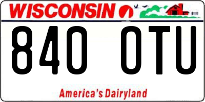 WI license plate 840OTU