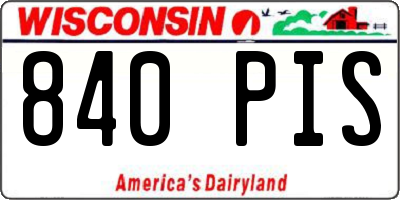 WI license plate 840PIS