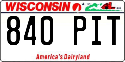 WI license plate 840PIT