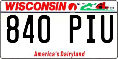 WI license plate 840PIU