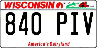WI license plate 840PIV