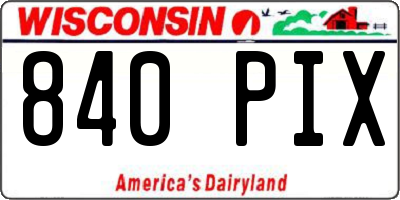 WI license plate 840PIX