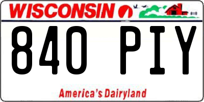 WI license plate 840PIY