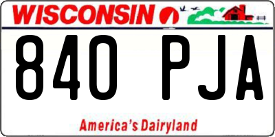 WI license plate 840PJA