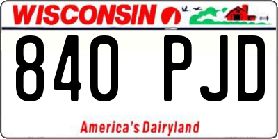 WI license plate 840PJD