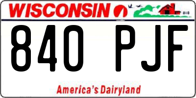 WI license plate 840PJF